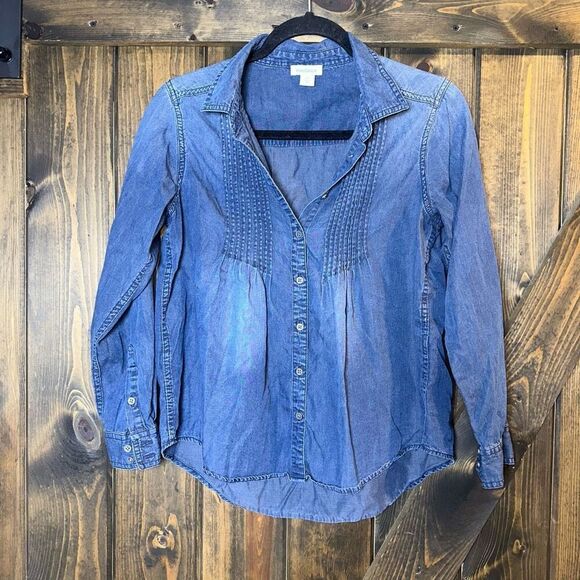 Sundance Larkes Tune Chambray Blouse - Picture 1 of 6